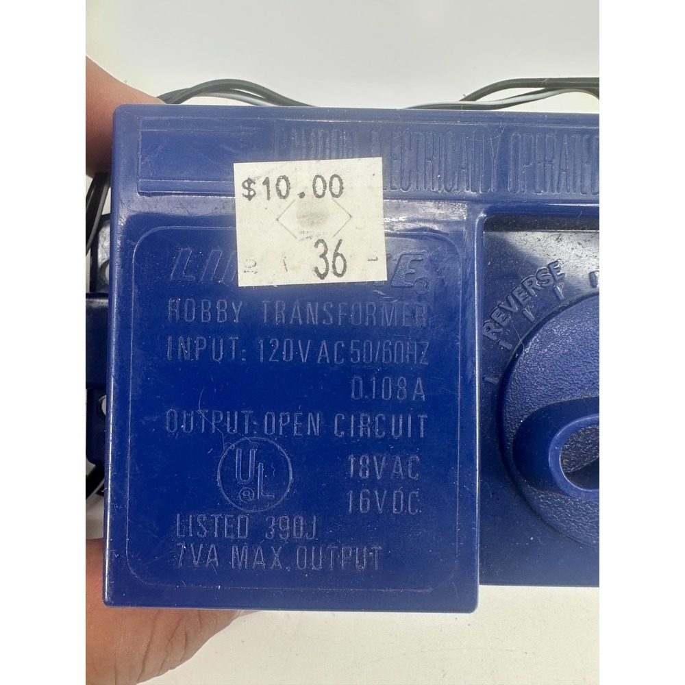 Life-Like Hobby Transformer 390-J Blue Model Train Power Supply Untested
